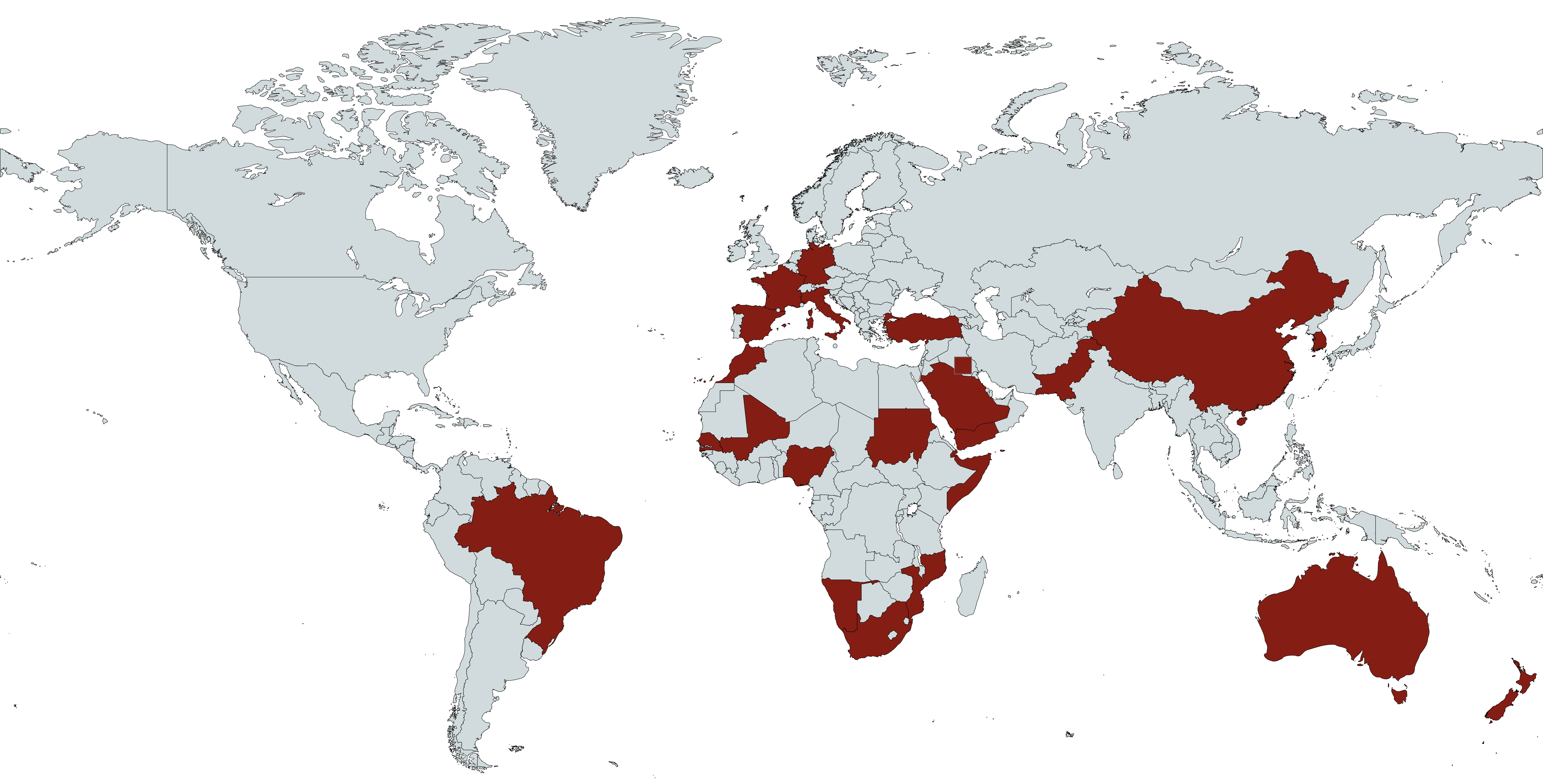 World map showing leather business expansion